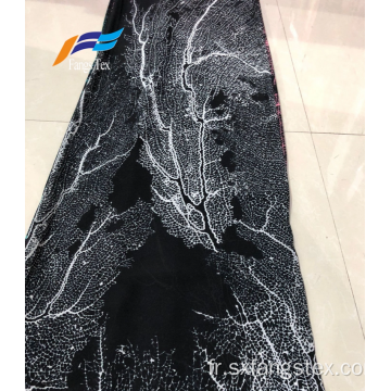 Tissus d&#39;habillement de voile d&#39;abaya noir imprimé numérique de polyester